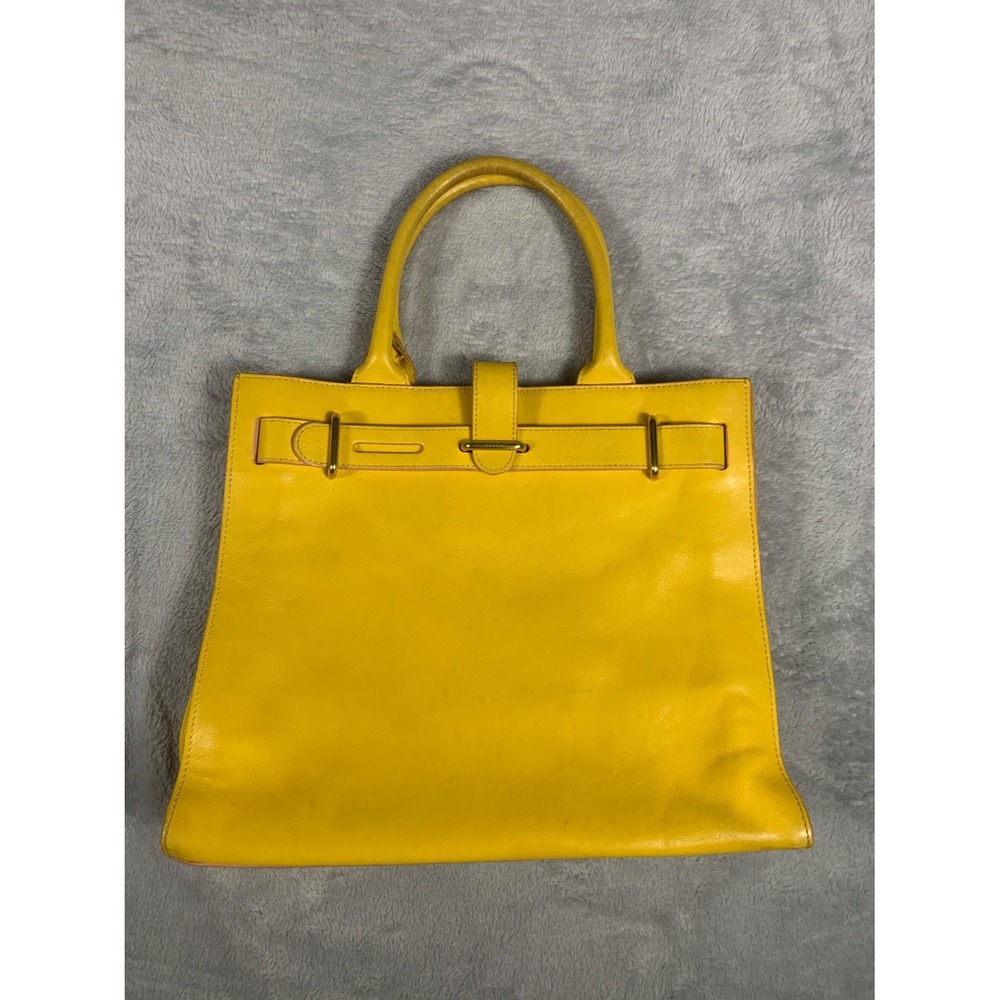 Furla Leather Tote Bag M Yellow Womens Bottom Studs Handbag